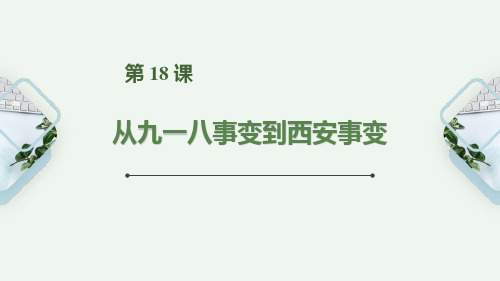 《九一八事变与西安事变》PPT教学课件