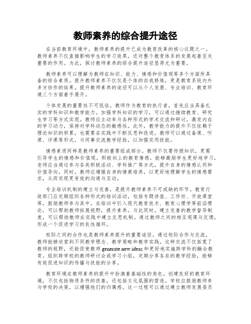 教师素养的综合提升途径