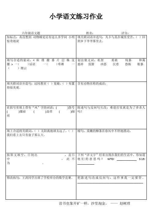 小学六年级语文拓展训练 (75)