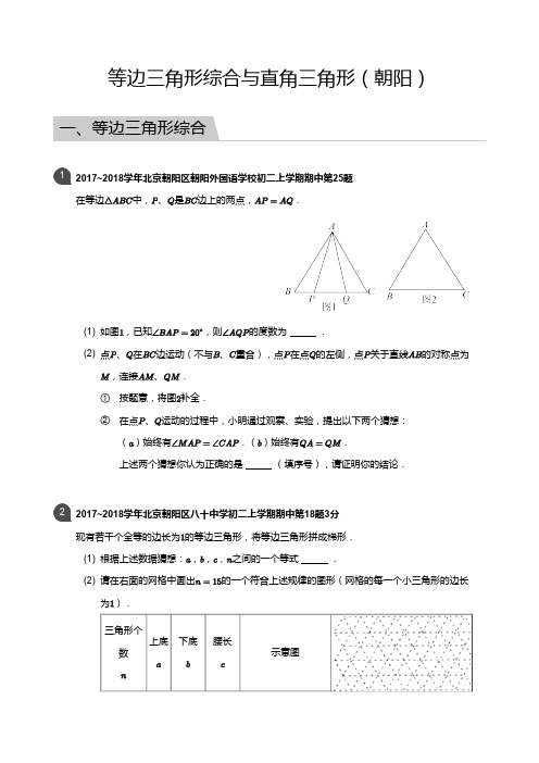 等边三角形综合与直角三角形(朝阳)(学生版)+ (详解版)