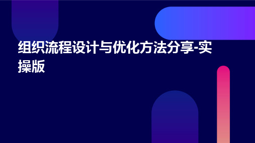 组织流程设计与优化方法分享-实操版