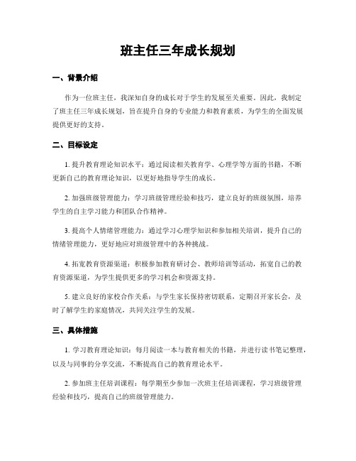 班主任三年成长规划