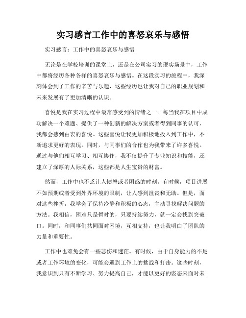 实习感言工作中的喜怒哀乐与感悟