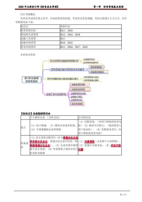 注册会计师_财务管理(2020)_第一章 财务管理基本原理