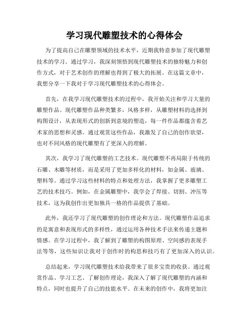 学习现代雕塑技术的心得体会