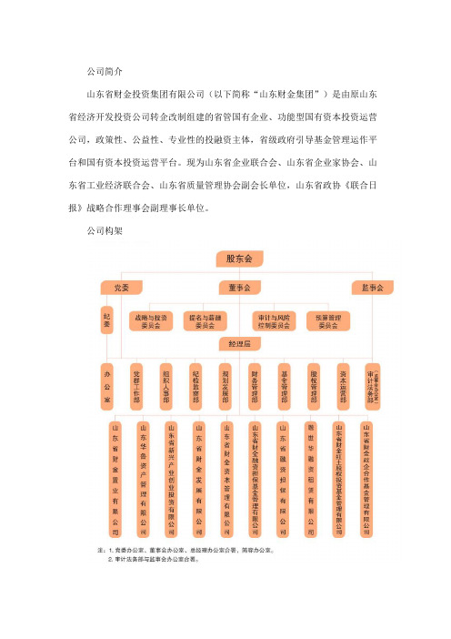 山东财金集团简介