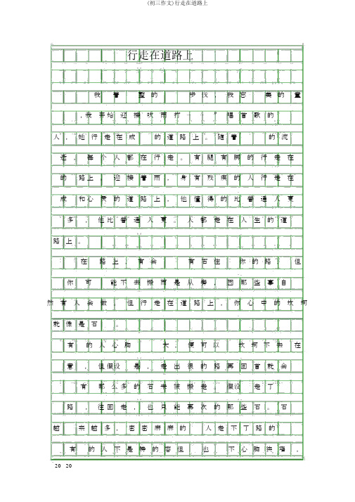 (初三作文)行走在道路上