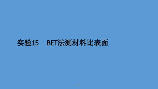 BET法测多孔材料比表面ppt课件