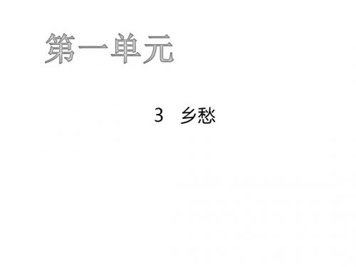 2019年秋九年级上学期语文课件：3 乡愁(共20张PPT)