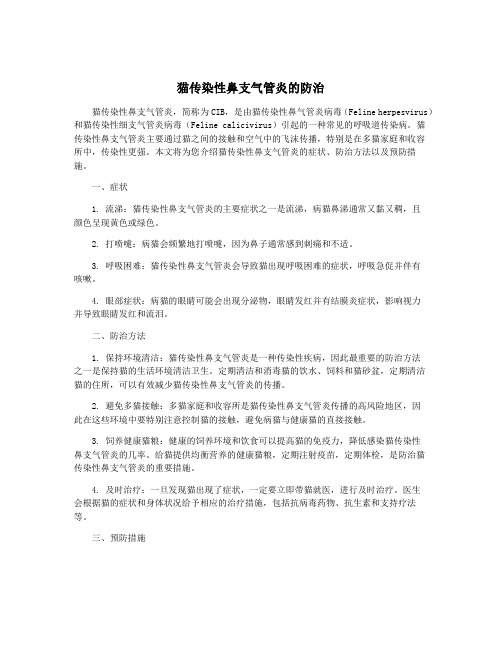 猫传染性鼻支气管炎的防治