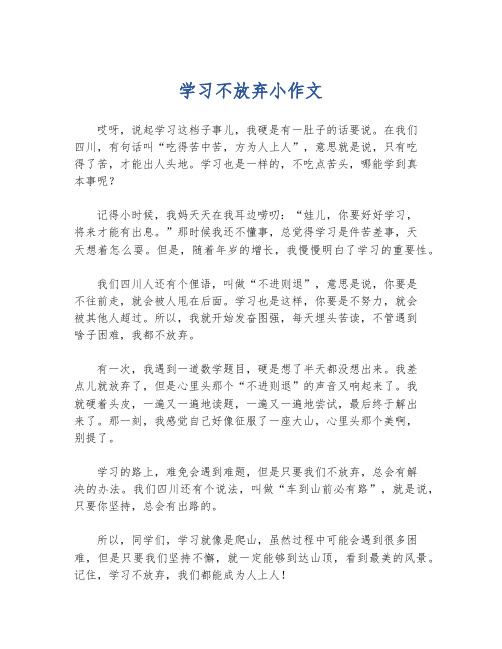 学习不放弃小作文