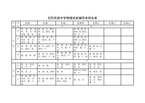 辅导老师名单