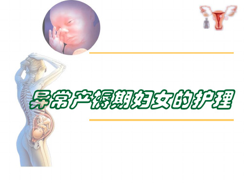 异常产褥期妇女的护理