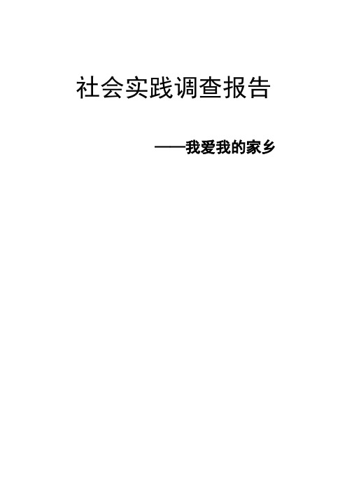 我爱我的家乡——社会实践调查报告