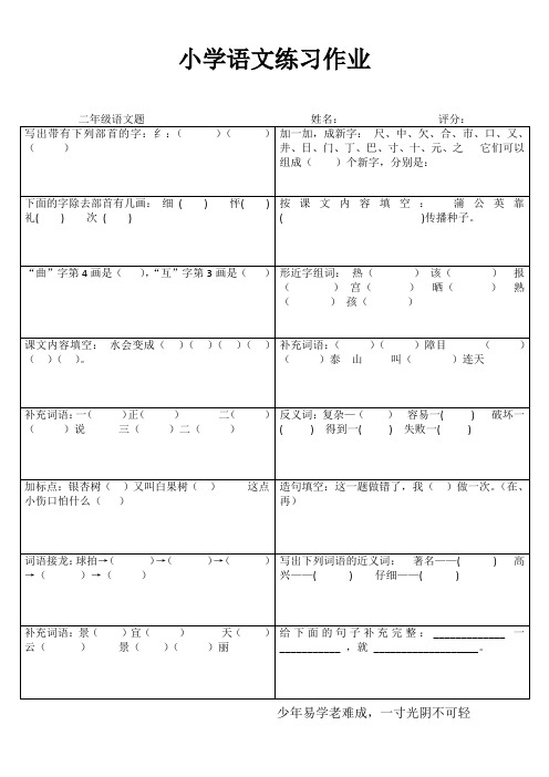 小学二年级语文课后强化训练III (70)