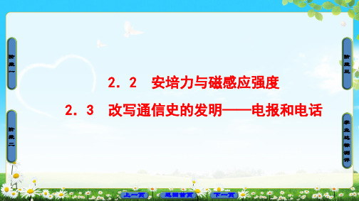 2021-2022高中物理沪科版安培力与磁感应强度 2.3 改写通信史的发明——电报和电话 (共56