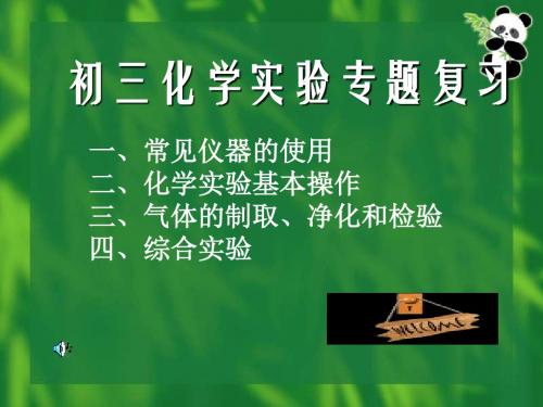 九年级化学实验复习专题 PPT教学课件 人教版