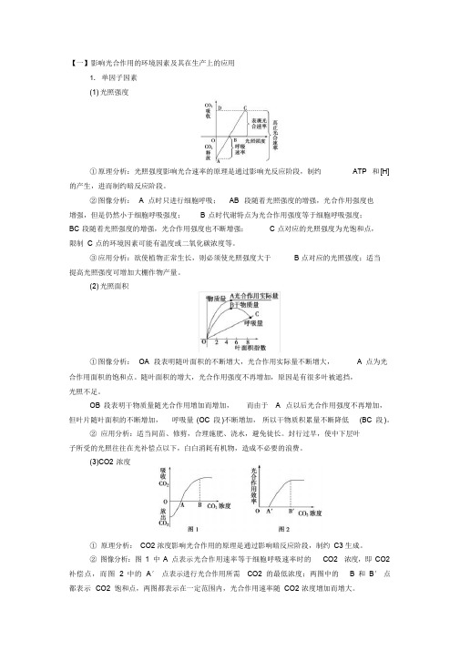 影响光合作用的因素及曲线分析