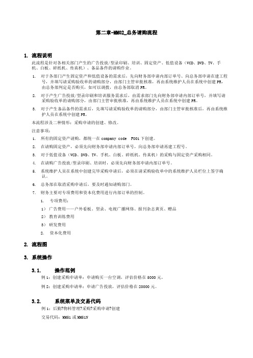 上海家具有限公司SA实施专案第二章MM总务请购流程P