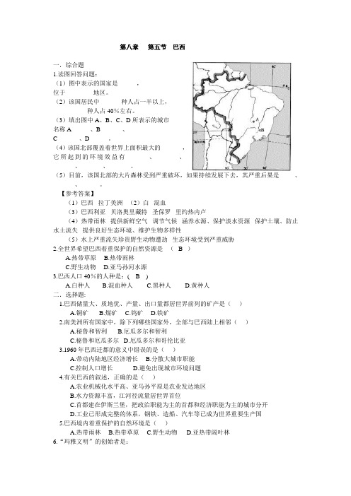 商务星球版七下第五节《巴西》word练习题