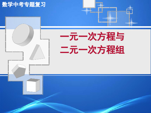 中考专题复习[8]ZZzzl一元一次方程与二元一次方程组