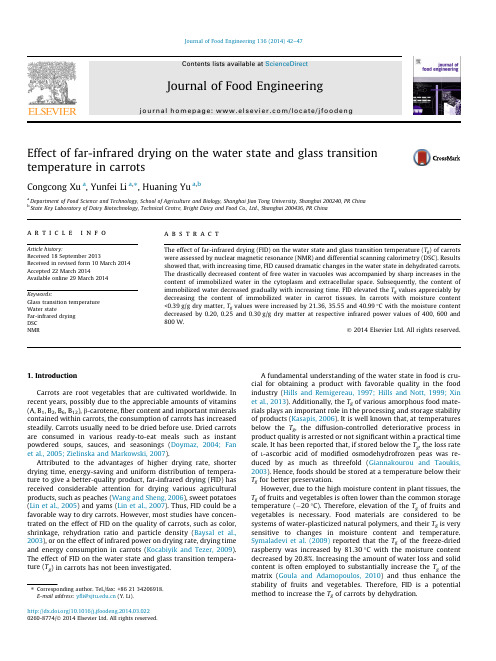 Effect of far-infrared drying on the water state and glass transition