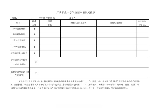 学生基本情况周报表