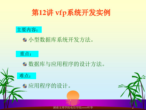 12vfp系统开发实例.ppt