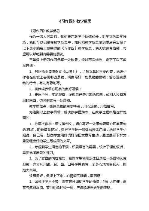 《习作四》教学反思