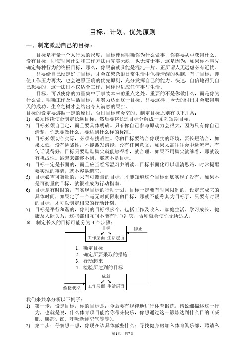 目标、计划、优先原则