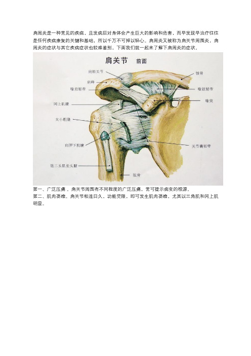 得了肩周炎都有什么症状？