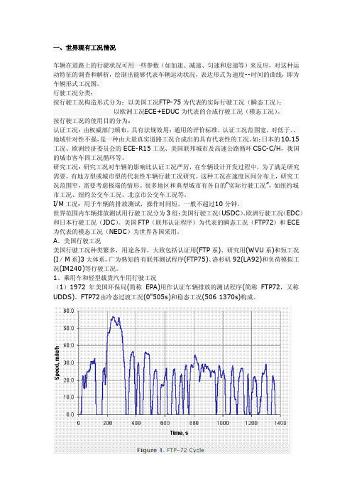 世界现有工况情况