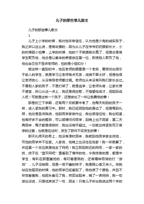 儿子的那些事儿散文