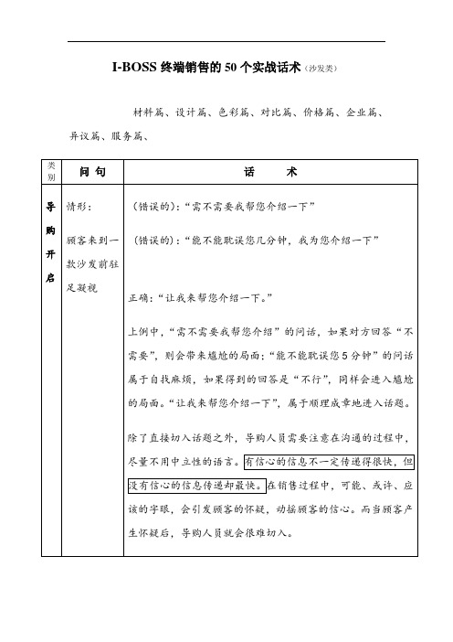 家具销售50个实战话术[1]