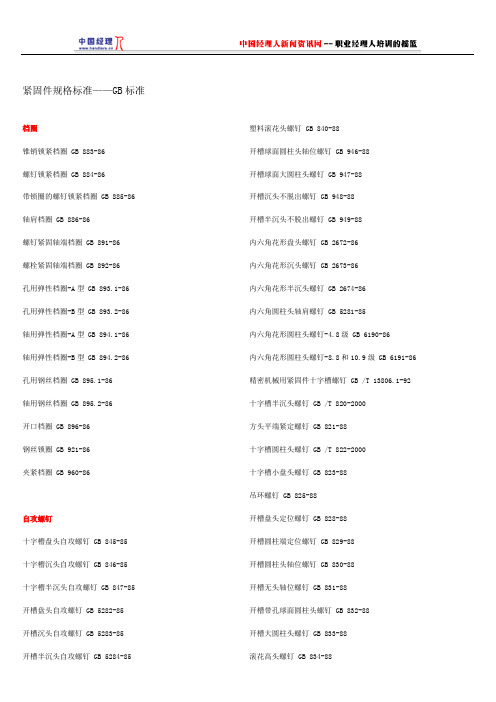 《国家标准》紧固件GB大全以及美制英制德标对照表(1)