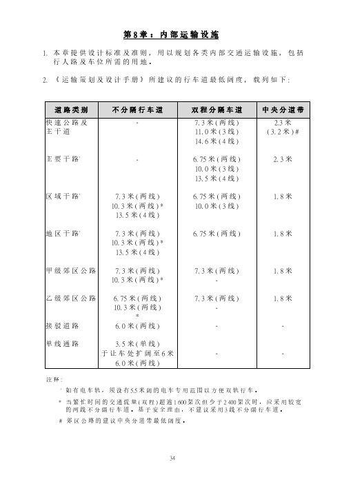 2. 运 输 策 划 及 设 计 手 册 所 建 议 的 行 车 道 路 类 别 不 ...