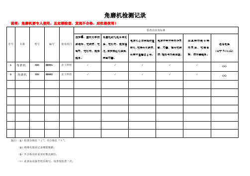 角磨机检测记录