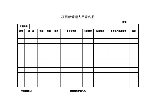 建筑工程项目管理人员花名册表