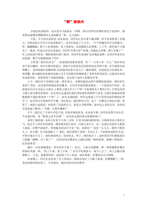 江苏省高邮市车逻初级中学八年级语文 “醉”游扬州学生作文素材