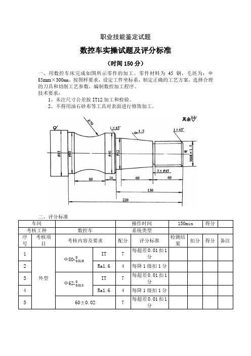 数控车实操试题1