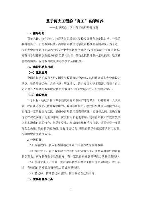 中青年教师培养方案