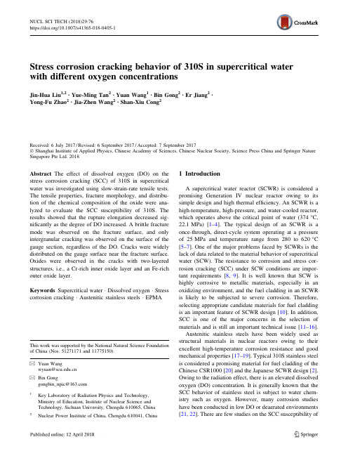 Stress corrosion cracking behavior of 310S in supe