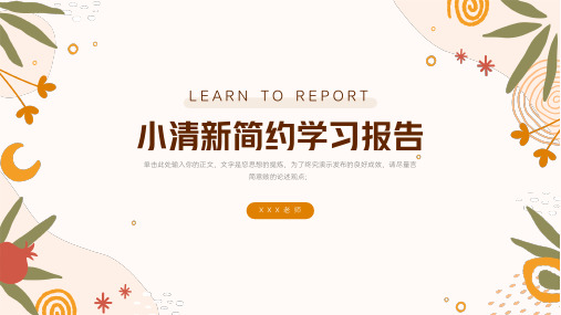 小清新简约学习报告总结PPT模板