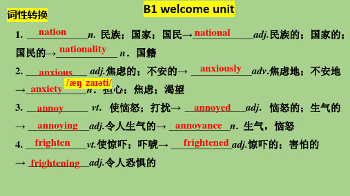 重点词性转换和重点短语总结课件-高中英语人教版(2019)必修第一、二册