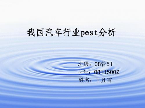 PEST汽车分析