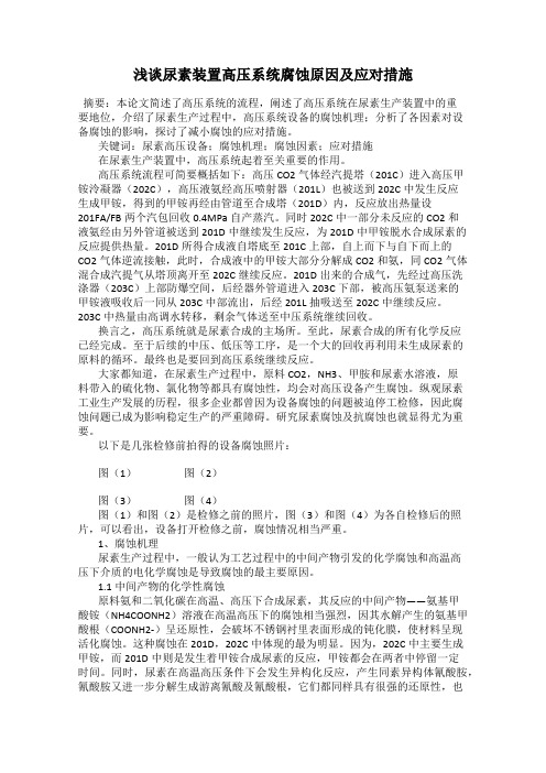 浅谈尿素装置高压系统腐蚀原因及应对措施