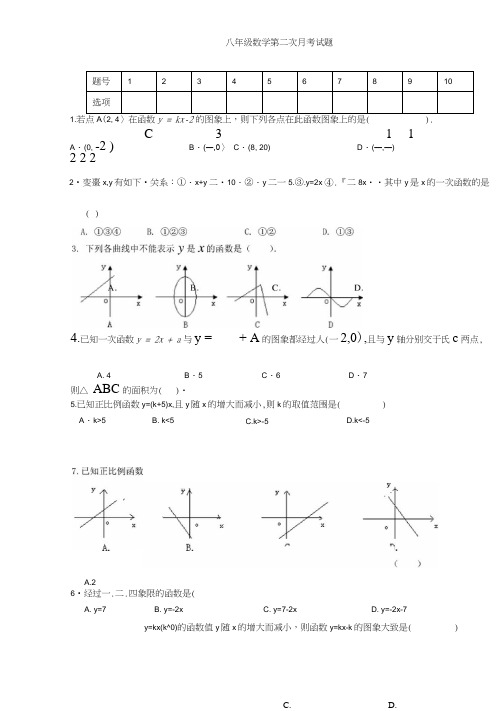 人教版八年级下册数学第二次月考试题.doc