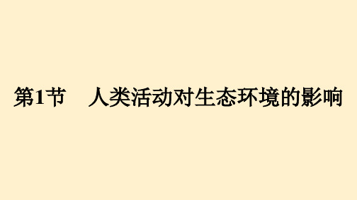 【高中生物】2023-2024学年苏教版 选择性必修二  人类活动对生态环境的影响课件