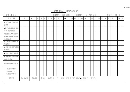 磨床点检表