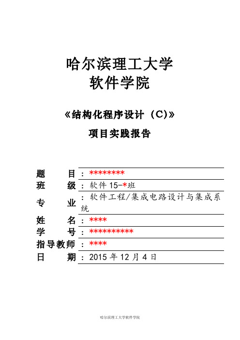 结构化程序设计(C)项目实践报告【模版】